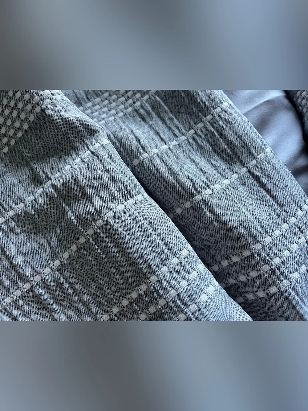 Threshold Grey & Cream Chambray Matelasse Stripe Queen 6 Piece Comforter Set